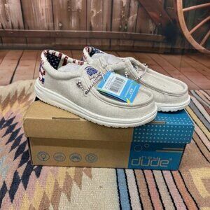 Youth Hey Dude Wally Off White Patriotic Shoe Size 12